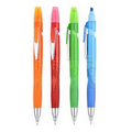 Dual purpose point pen with highlighter